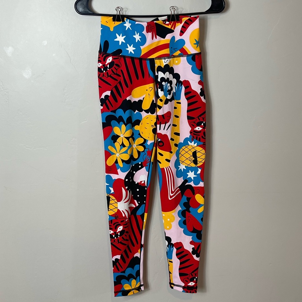 Adidas leggings workout active stretch colorful crazy